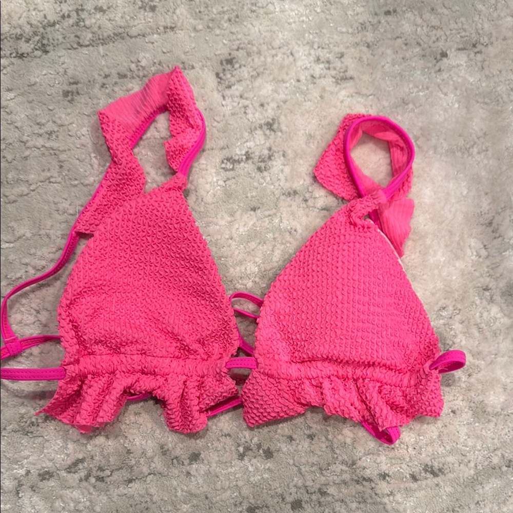 Pink Textured Bikini Top